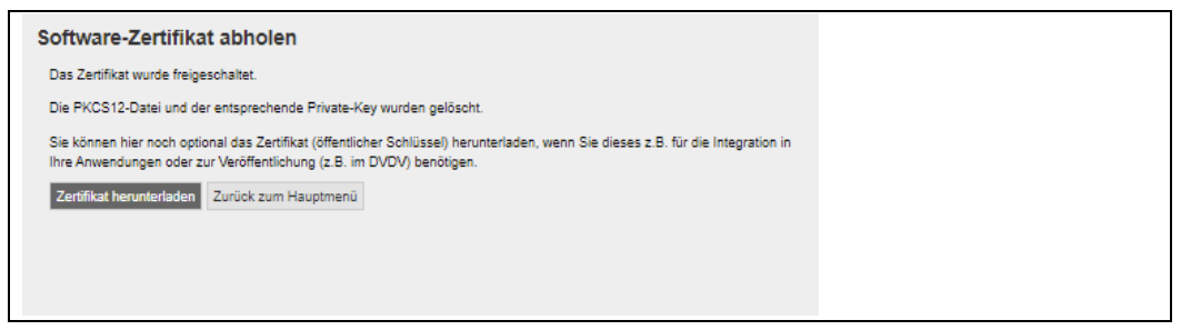 Herunterladen des Software-Zertfikats