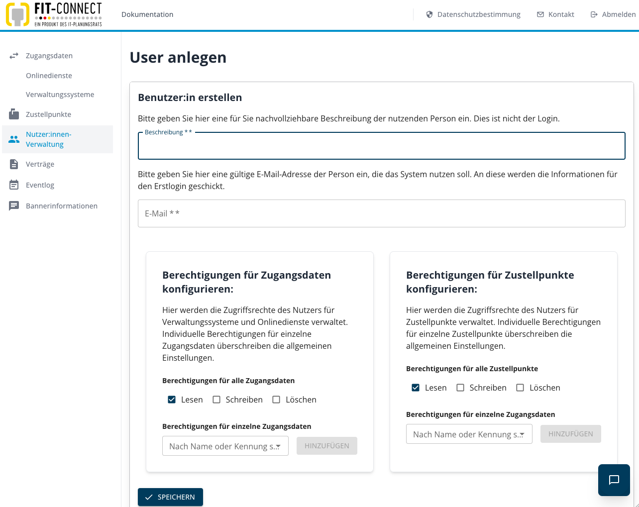 Nutzer anlegen