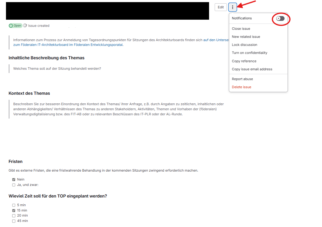Aktivierung von Noticications