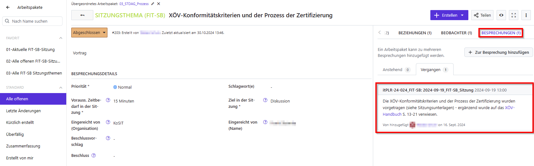 Besprechungsprotokoll
