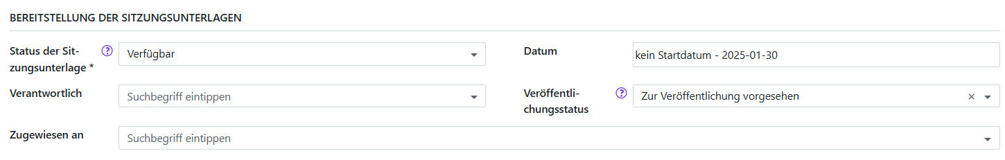 Abschnitt Bereitstellung der Sitzungsunterlagen