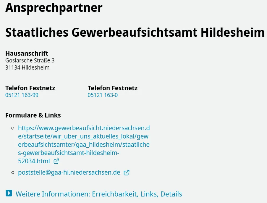 Beispielhafte grafische Darstellung des Ansprechpunkts im Bayern-Portals