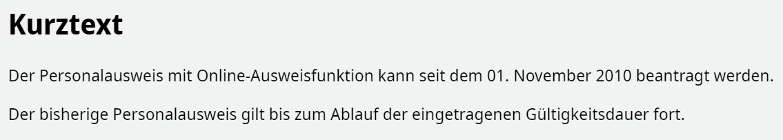 Beispielhafte grafische Darstellung des Kurztextes im Bayern-Portals