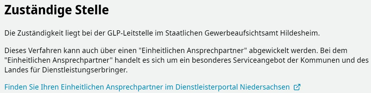 Beispielhafte grafische Darstellung der zuständigen Stelle im Bayern-Portals