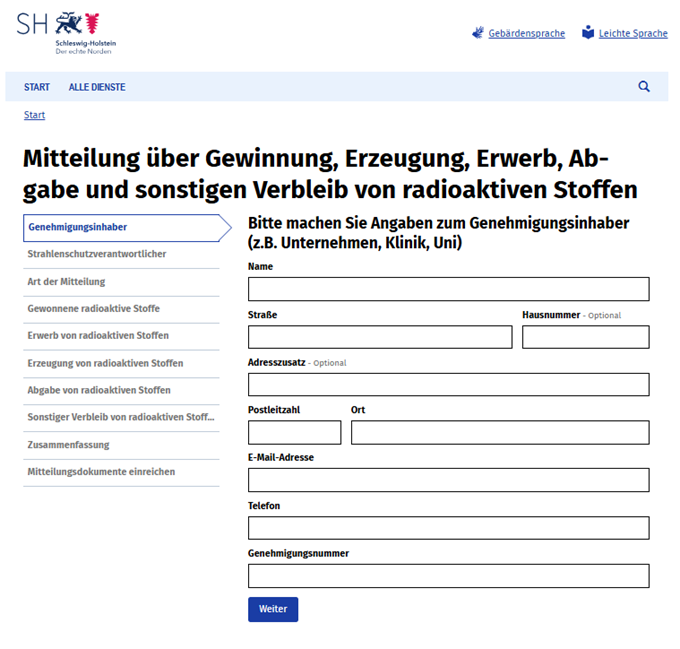 Beispielhafte Darstellung eines Onlinedienstes